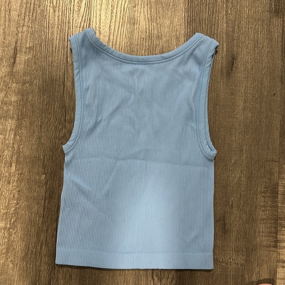 Sunday Best Blue Ribbed Tank Top - Picture 3 of 3